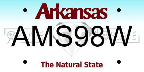 AMS98W Arkansas License Plate