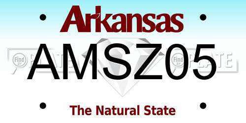 AMSZ05 Arkansas License Plate