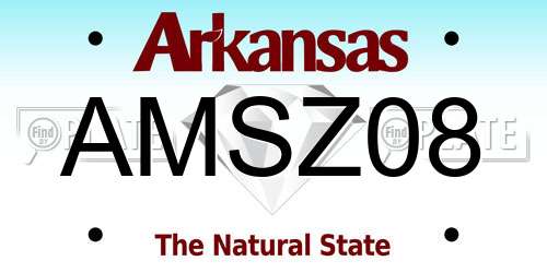 AMSZ08 Arkansas License Plate