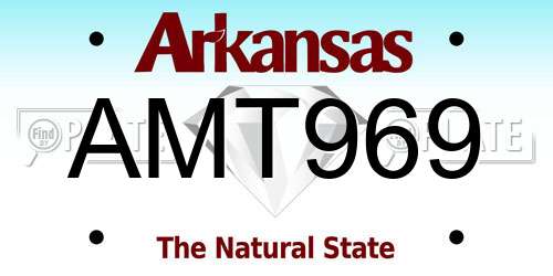 AMT969 Arkansas License Plate