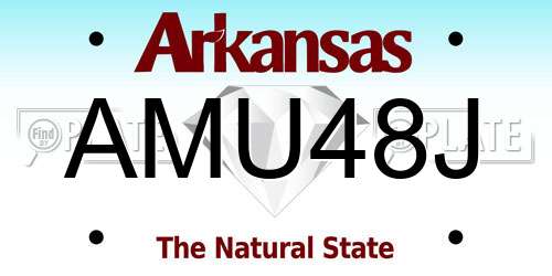 AMU48J Arkansas License Plate
