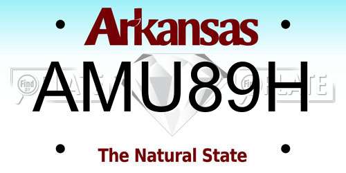 AMU89H Arkansas License Plate