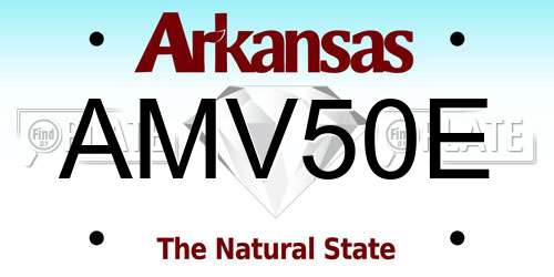 AMV50E Arkansas License Plate