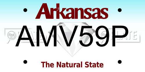 AMV59P Arkansas License Plate