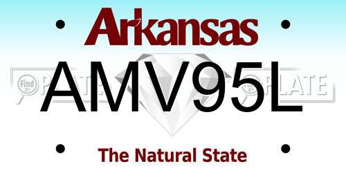AMV95L Arkansas License Plate
