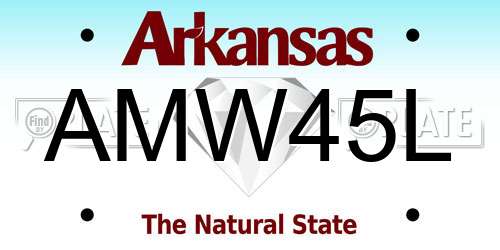 AMW45L Arkansas License Plate