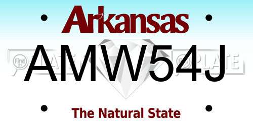AMW54J Arkansas License Plate