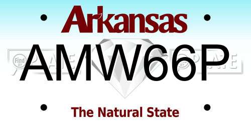 AMW66P Arkansas License Plate
