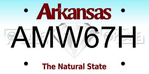 AMW67H Arkansas License Plate