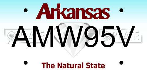 AMW95V Arkansas License Plate