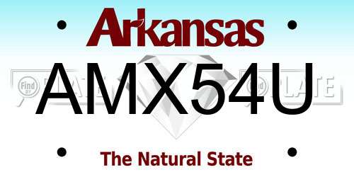 AMX54U Arkansas License Plate