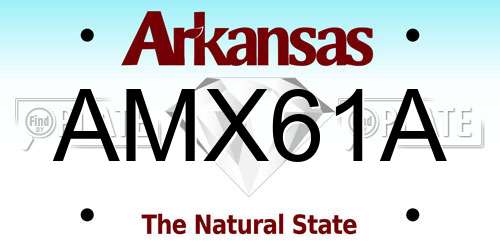 AMX61A Arkansas License Plate