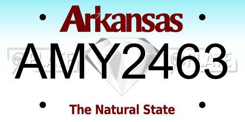 AMY2463 Arkansas License Plate