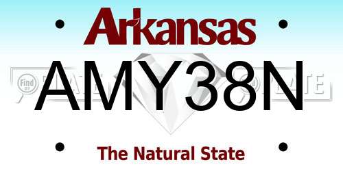 AMY38N Arkansas License Plate