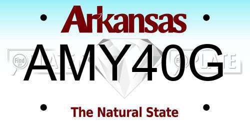 AMY40G Arkansas License Plate