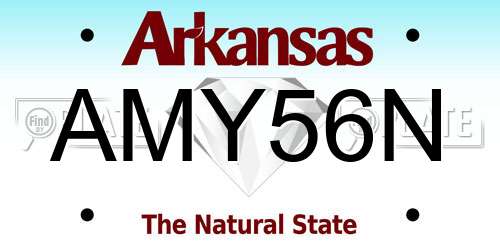 AMY56N Arkansas License Plate