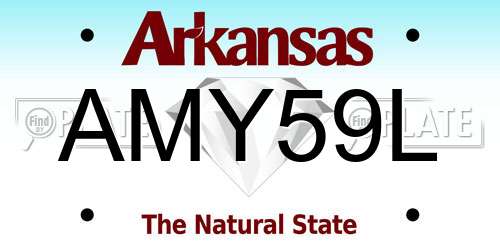 AMY59L Arkansas License Plate