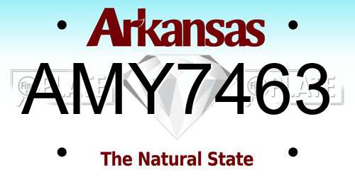 AMY7463 Arkansas License Plate