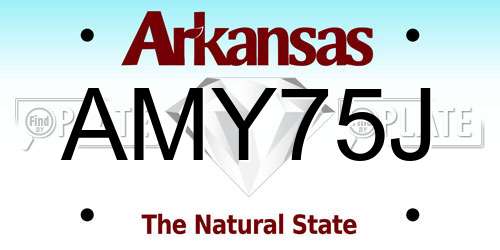 AMY75J Arkansas License Plate