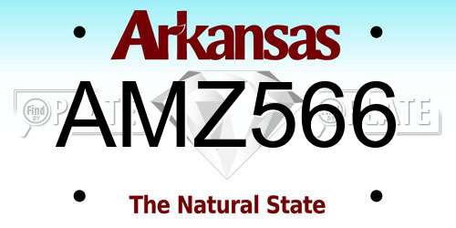 AMZ566 Arkansas License Plate