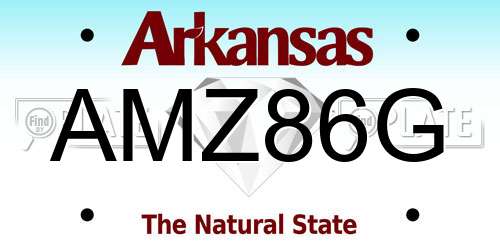 AMZ86G Arkansas License Plate