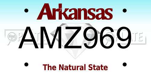 AMZ969 Arkansas License Plate