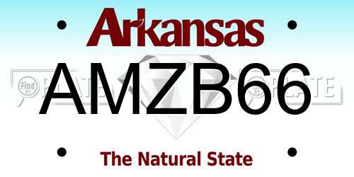 AMZB66 Arkansas License Plate