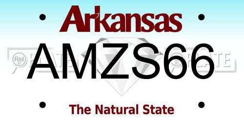 AMZS66 Arkansas License Plate