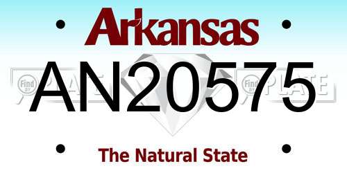 AN20575 Arkansas License Plate