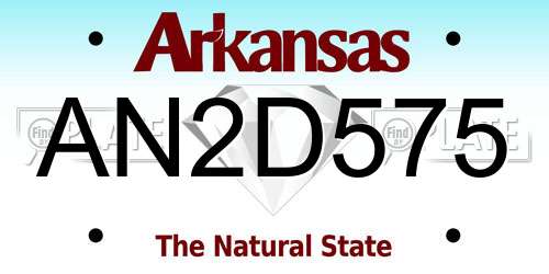 AN2D575 Arkansas License Plate