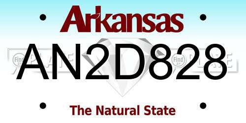 AN2D828 Arkansas License Plate
