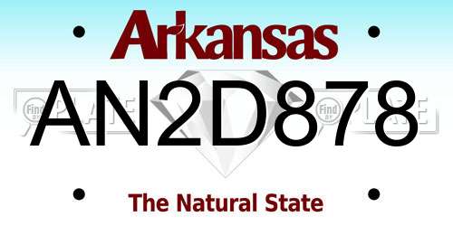 AN2D878 Arkansas License Plate