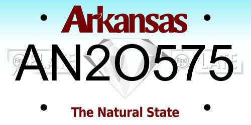 AN2O575 Arkansas License Plate