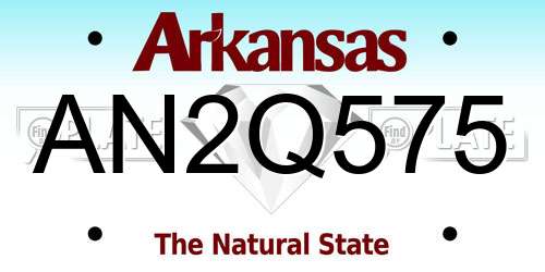 AN2Q575 Arkansas License Plate