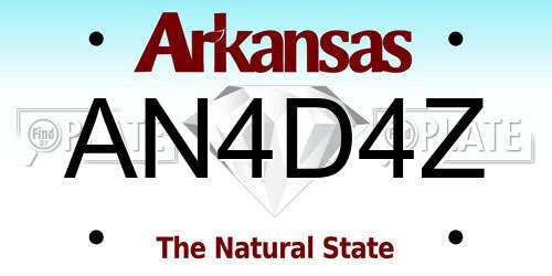 AN4D4Z Arkansas License Plate