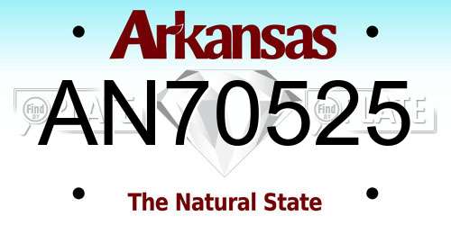 AN70525 Arkansas License Plate