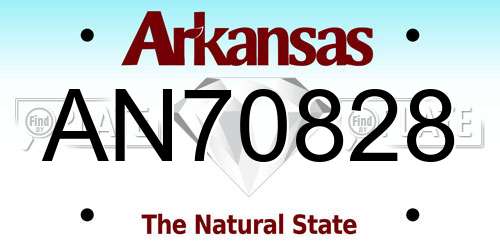 AN70828 Arkansas License Plate