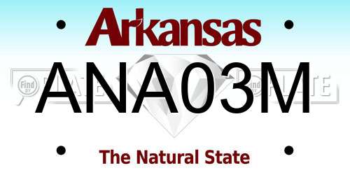 ANA03M Arkansas License Plate