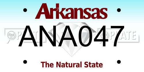 ANA047 Arkansas License Plate