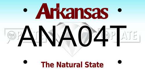 ANA04T Arkansas License Plate