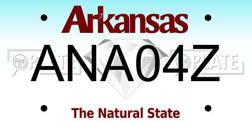 ANA04Z Arkansas License Plate