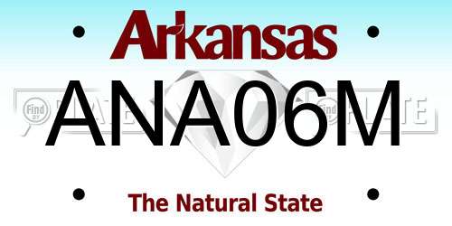 ANA06M Arkansas License Plate
