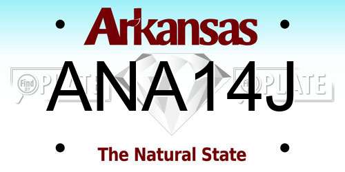 ANA14J Arkansas License Plate