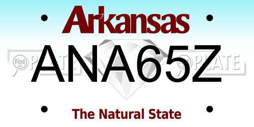 ANA65Z Arkansas License Plate