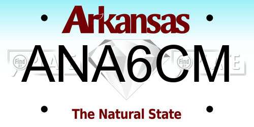 ANA6CM Arkansas License Plate