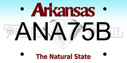 ANA75B Arkansas License Plate
