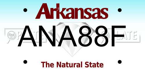 ANA88F Arkansas License Plate