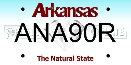 ANA90R Arkansas License Plate