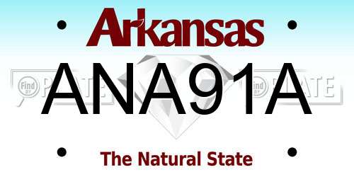 ANA91A Arkansas License Plate
