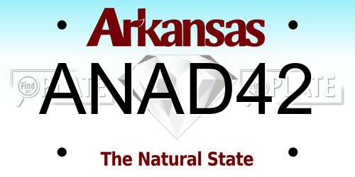 ANAD42 Arkansas License Plate